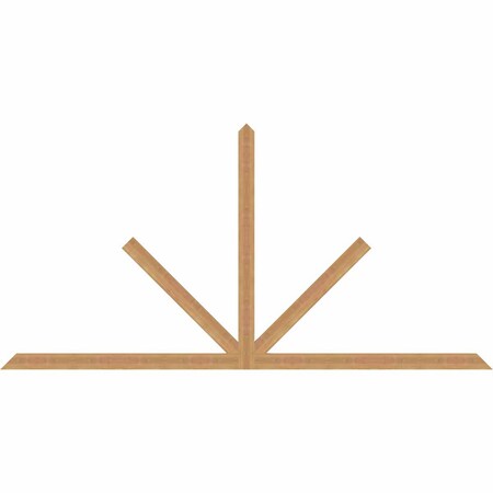 Ekena Millwork Saratoga Timber Gable Bracket, Western Red Cedar, 108"W x 54"H x 1 1/2"D x 3 1/2"F, 12/12 Pitch GBW108X54X0204SAR00SWR